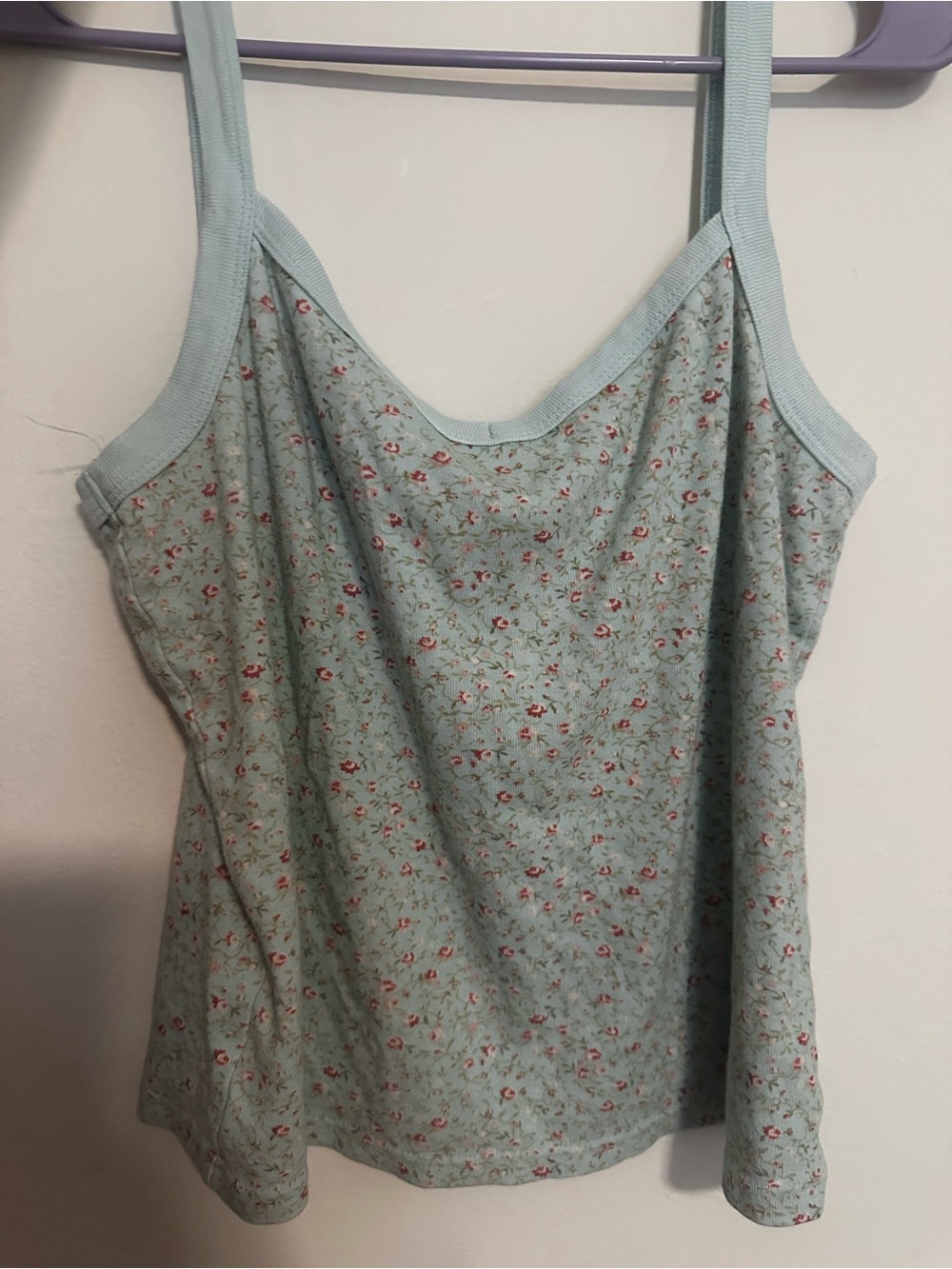 Marsh Landing Mint Green Floral Strap Tank Top